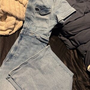 Good American Light Blue Denim Jumpsuit